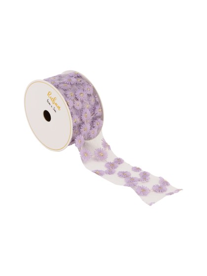 RUBAN FLEURETTES LILAS 4CM X 5M