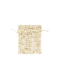 4 BOURSES FLEURETTES IVOIRE 8CM X 10CM