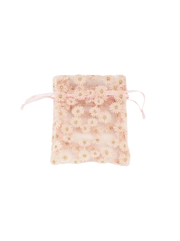 4 PINK FLEURETTES BAGS 8CM X 10CM