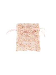 4 BOURSES FLEURETTES ROSE 8CM X 10CM