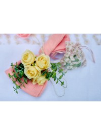 4 ROSA FLEURETTES BEUTEL 8CM X 10CM