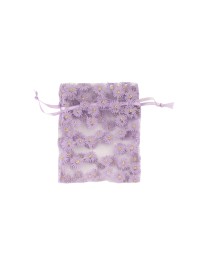4 BOURSES FLEURETTES LILAS 8CM X 10CM