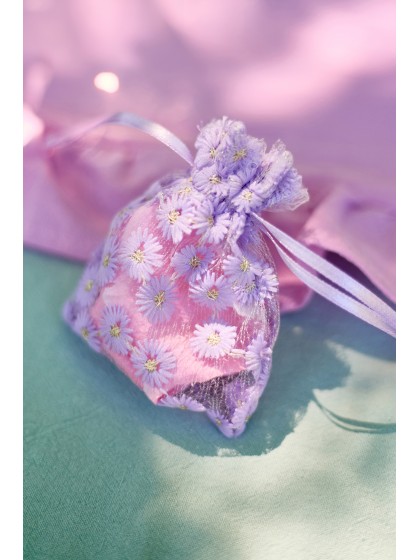 4 LILAC FLEURETTES BAGS 8CM X 10CM