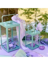 SET 2 LANTERNES LUCERNE EUCALYPTUS 17CM X 16CM X 32.5CM/13CM X 12CM X 22.5CM