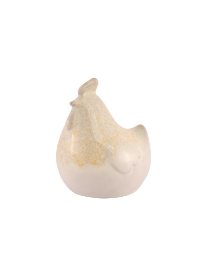 POULE CERAMIQUE JAUNE SABLE 9.2CM X 9CM X 12CM