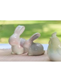 KERAMIK HASE ROSA 15CM X 8CM X 13CM