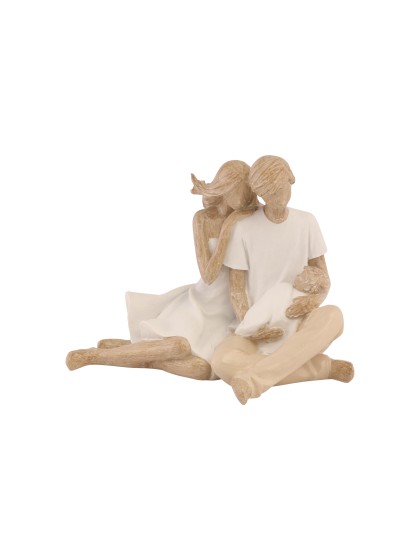 COUPLE ASSIS AVEC BEBE LOVE MOMENT 19.5CM X 14CM X 15CM