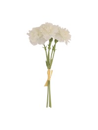 STRAUSS 3 WEISSE NELKEN MIT FLOCKSTIELEN 10CM X 9CM X 24CM