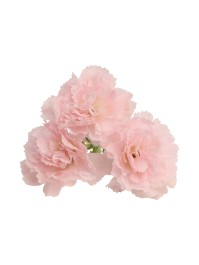 BOUQUET 3 OEILLETS ROSES TIGES FLOQUEES 10CM X 9CM X 24CM
