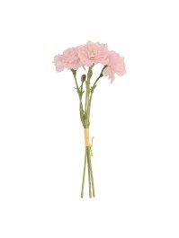BOUQUET 3 OEILLETS ROSES TIGES FLOQUEES 10CM X 9CM X 24CM