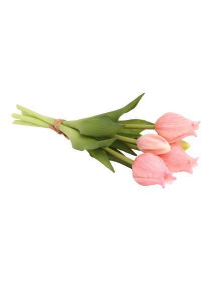 BUNCH OF 5 PINK TULIPS REAL TOUCH 10CM X 10CM X 26CM
