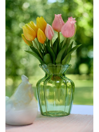 BOUQUET 5 TULIPES JAUNES REAL TOUCH 10CM X 10CM X 26CM