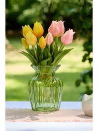 BOUQUET 5 TULIPES JAUNES REAL TOUCH 10CM X 10CM X 26CM