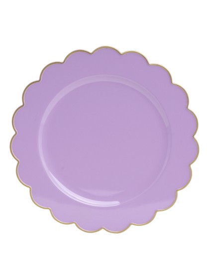 SOUS-ASSIETTE PP PETUNIA LILAS LISERET OR DIA 33CM X 1.5CM