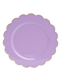 SOUS-ASSIETTE PP PETUNIA LILAS LISERET OR DIA 33CM X 1.5CM
