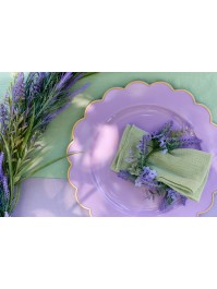 SOUS-ASSIETTE PP PETUNIA LILAS LISERET OR DIA 33CM X 1.5CM