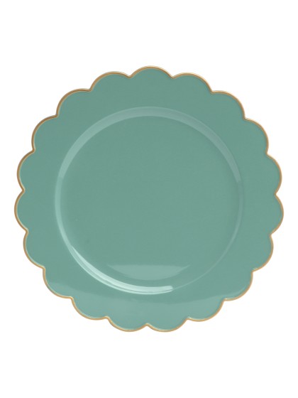 SOUS-ASSIETTE PP PETUNIA EUCALYPTUS LISERET OR DIA 33CM X 1.5CM