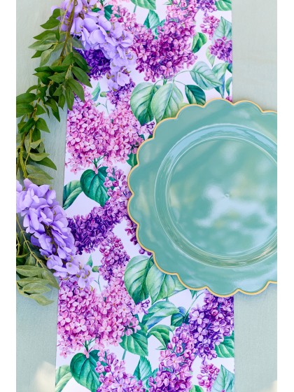 SOUS-ASSIETTE PP PETUNIA EUCALYPTUS LISERET OR DIA 33CM X 1.5CM