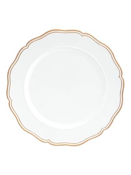 SOUS-ASSIETTE PP VICTORIA BLANC LISERET OR DIA 33CM X 1.5CM