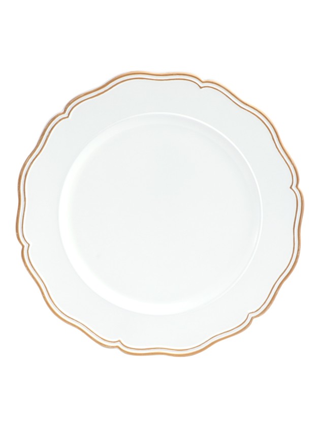 SOUS-ASSIETTE PP VICTORIA BLANC LISERET OR DIA 33CM X 1.5CM