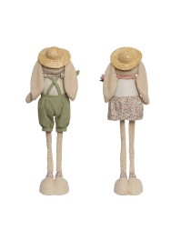 TELESKOPISCHE BEINE KANINCHEN MIT STROHHUT ALEX 2 SORTIERT 30CM X 18CM X 59CM /92.5CM
