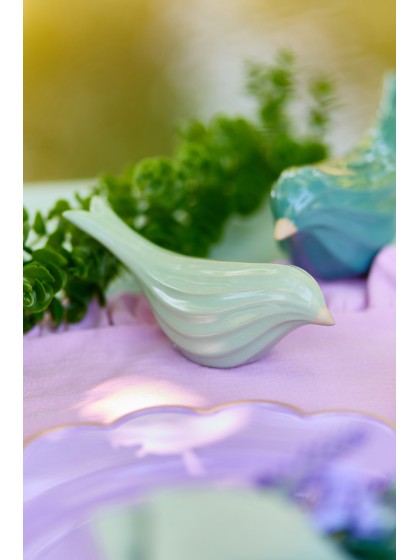 GREEN CERAMIC BIRD 2 ASSORTED 16.6CM X 5.7CM X 7.5CM