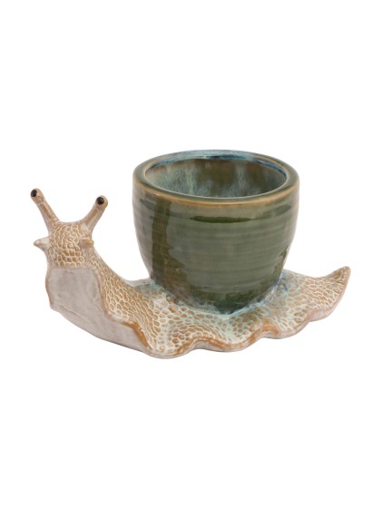 KERAMIK LOLO SCHNECKE BLUMENTOPF 25.7CM X 12.7CM X 12.4CM