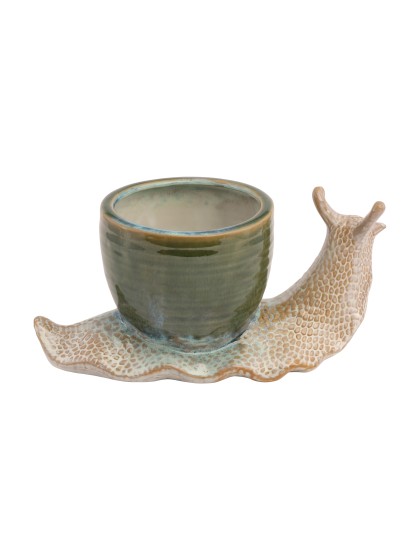 CERAMIC LOLO SNAIL POT 25.7CM X 12.7CM X 12.4CM