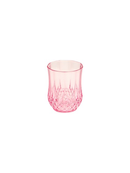 VERRE A EAU REUTILISABLE DIAMANT ROSE 220ML DIA 6.8CM X 9CM