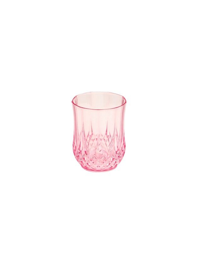 WIEDERVERWENDBARES WASSERGLAS ROSA DIAMANT 220ML DIA 6.8CM X 9CM