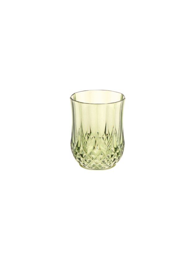 VERRE A EAU REUTILISABLE DIAMANT VERT 220ML DIA 6.8CM X 9CM