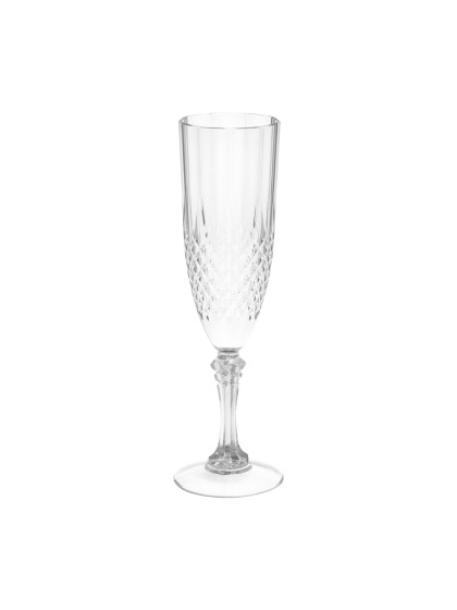 WIEDERVERWENDBARES TRANSPARENTES DIAMANT-CHAMPAGNERGLAS 230ML DIA 6.8CM X 22.5CM