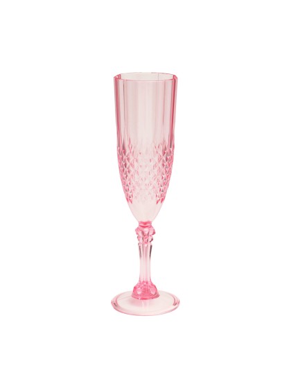 PINK DIAMOND REUSABLE PS CHAMPAGNE GLASS 230ML DIA 6.8CM X 22.5CM