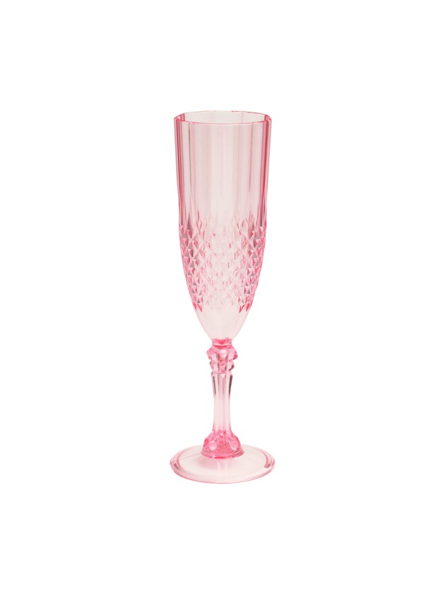 FLUTE REUTILISABLE DIAMANT ROSE 230ML DIA 6.8CM X 22.5CM