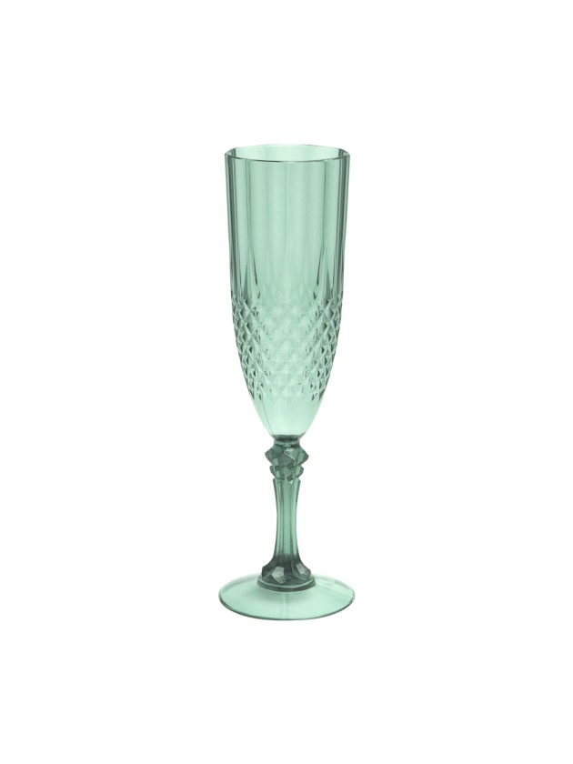 WIEDERVERWENDBARES EUKALYPTUS DIAMANT-CHAMPAGNERGLAS 230ML DIA 6.8CM X 22.5CM