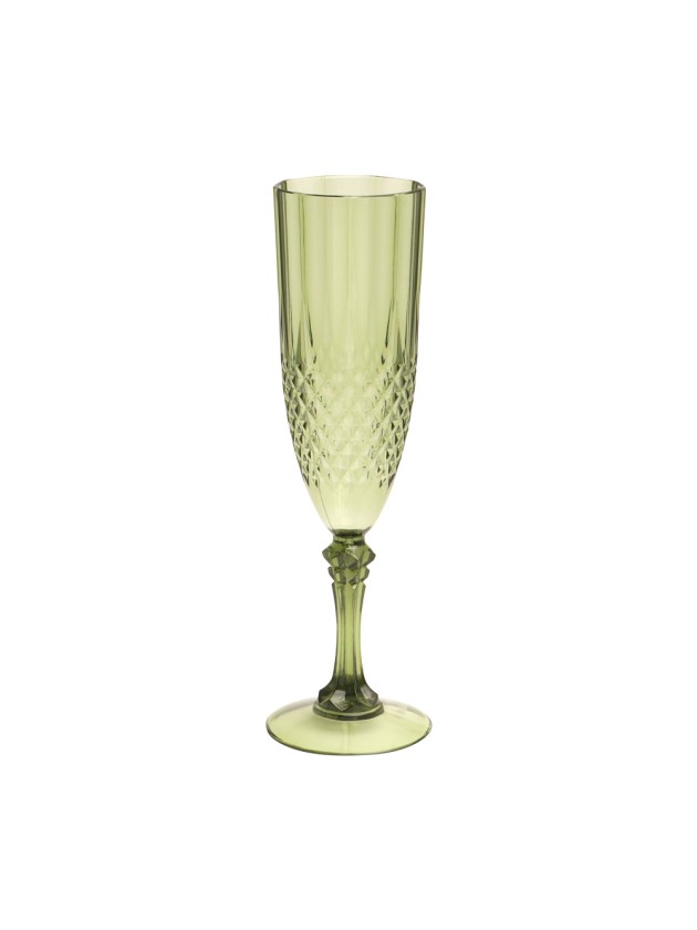 FLUTE REUTILISABLE DIAMANT VERT 230ML DIA 6.8CM X 22.5CM