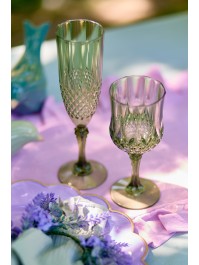 FLUTE REUTILISABLE DIAMANT VERT 230ML DIA 6.8CM X 22.5CM