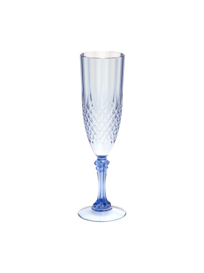 FLUTE REUTILISABLE DIAMANT BLEU 230ML DIA 6.8CM X 22.5CM