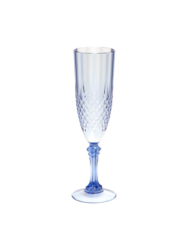 FLUTE REUTILISABLE DIAMANT BLEU 230ML DIA 6.8CM X 22.5CM