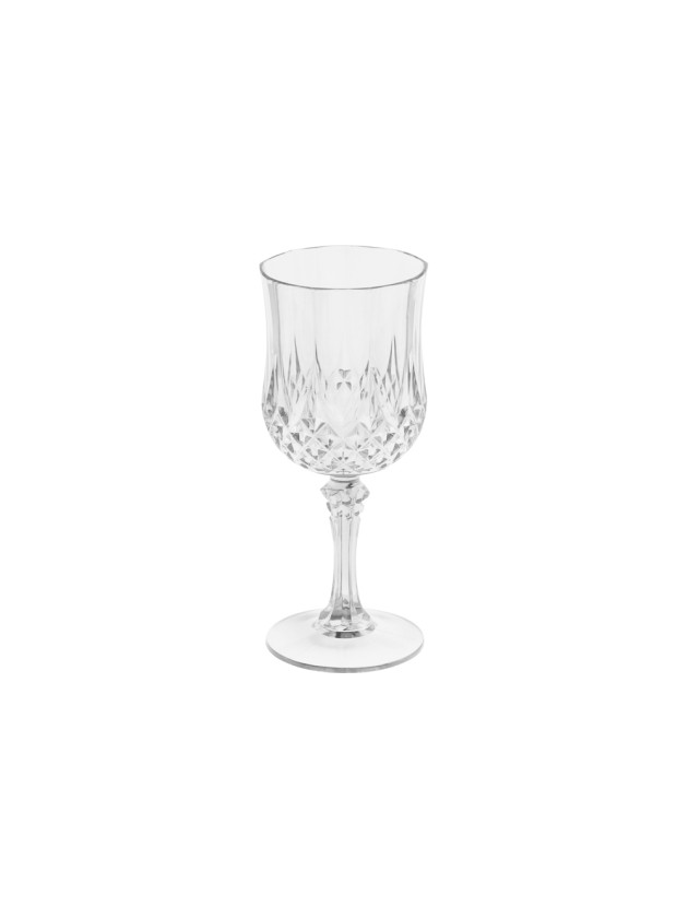 VERRE A PIED REUTILISABLE DIAMANT TRANSPARENT 220ML DIA 7CM X 16.5CM