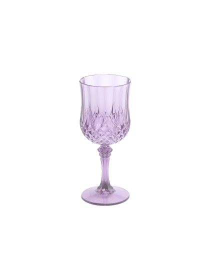 VERRE A PIED REUTILISABLE DIAMANT LILAS 220ML DIA 7CM X 16.5CM