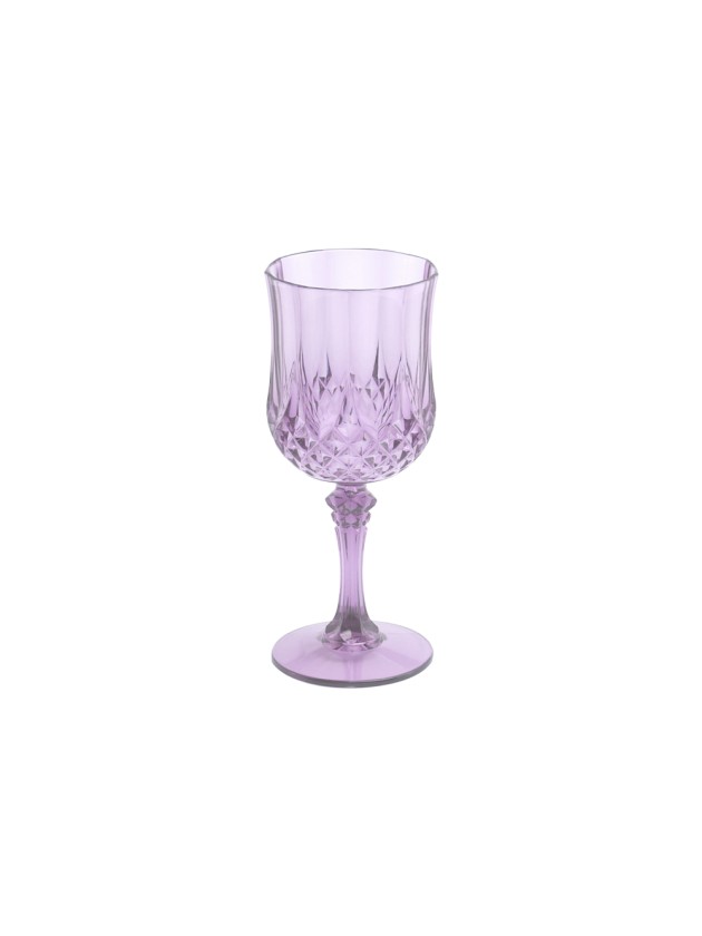 WIEDERVERWENDBARES DIAMANT WEINGLAS LILA 220ML DIA 7CM X 16.5CM
