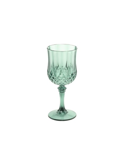 VERRE A PIED REUTILISABLE DIAMANT EUCALYPTUS 220ML DIA 7CM X 16.5CM