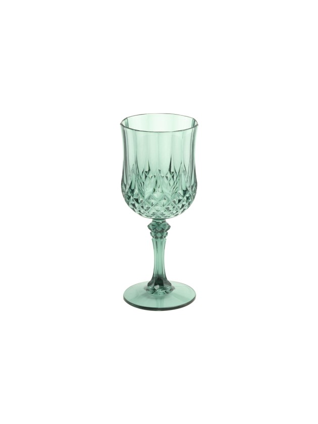 VERRE A PIED REUTILISABLE DIAMANT EUCALYPTUS 220ML DIA 7CM X 16.5CM