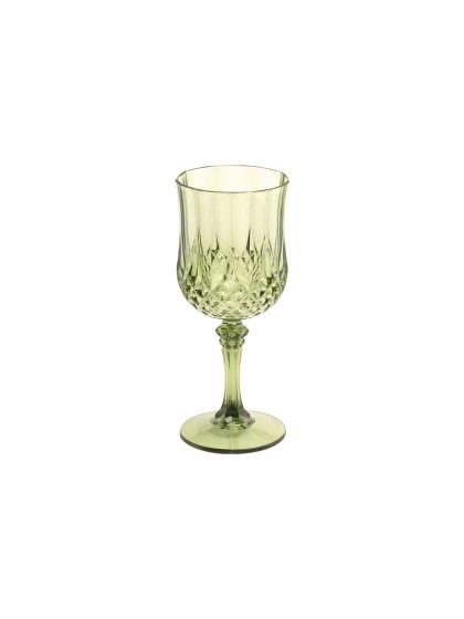 WIEDERVERWENDBARES DIAMANT WEINGLAS GRÜN 220ML DIA 7CM X 16.5CM