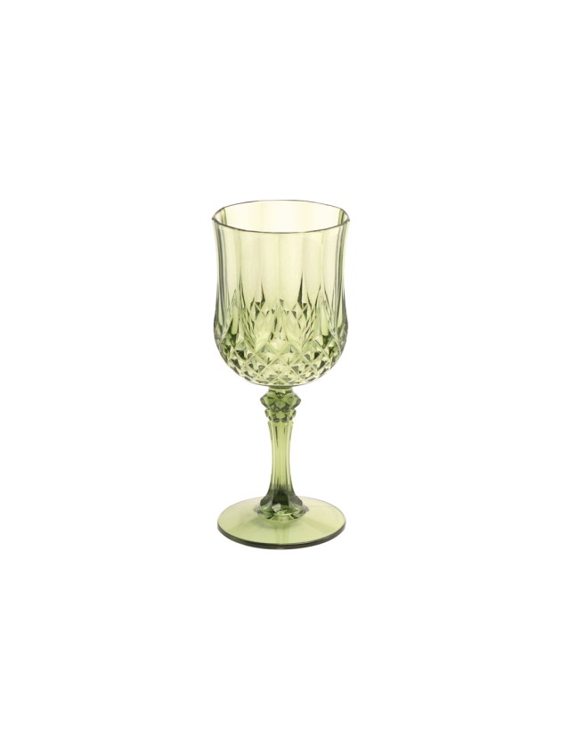 GREEN DIAMOND REUSABLE PS WINE GLASS 220ML DIA 7CM X 16.5CM