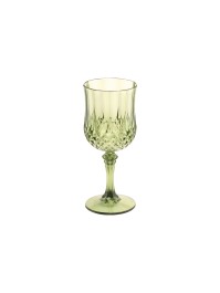 VERRE A PIED REUTILISABLE DIAMANT VERT 220ML DIA 7CM X 16.5CM