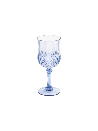 WIEDERVERWENDBARES DIAMANT WEINGLAS BLAU 220ML DIA 7CM X 16.5CM