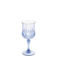 VERRE A PIED REUTILISABLE DIAMANT BLEU 220ML DIA 7CM X 16.5CM