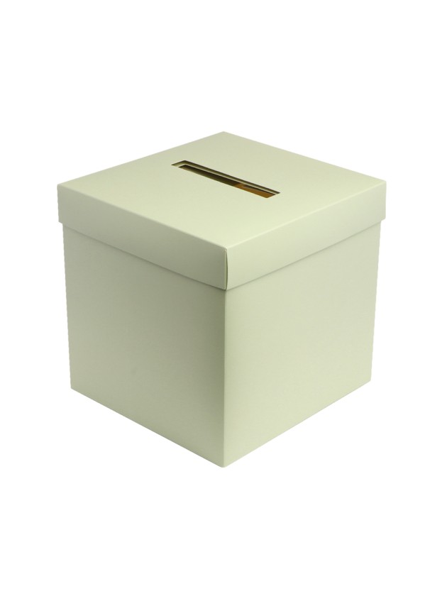 SAGE GREEN FOLDABLE WEDDING URN + STICKERS 22CM X 22CM X 22CM